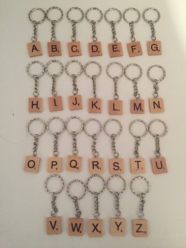 Scrabble tile letter - letter, keyring