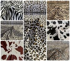 Premium Quality Animal Print Polycotton Fabric Tiger, Zebra, Leopard, Cheeta Cow