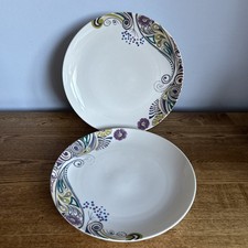 DENBY MONSOON COSMIC Dinner PLATES - 28cm x2 