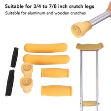 ­Crutch Pad Set Soft Rubber Hand Grip Underarm Pad Non Slip Tip For Aluminum And