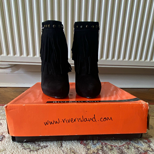 River island black suede - river, ankle