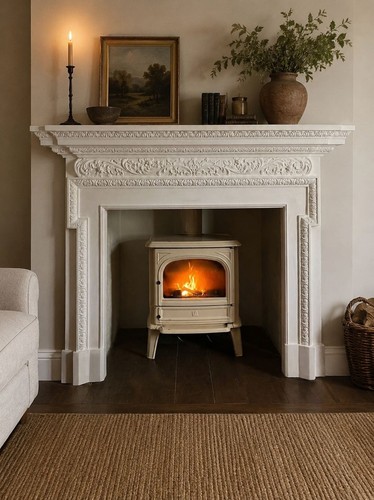 Large plaster fire - fire, surround