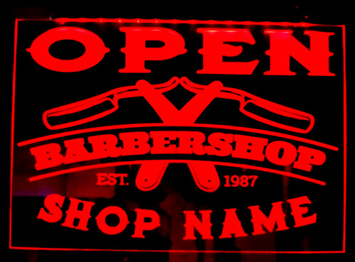 Barber shop open light sign - barber,