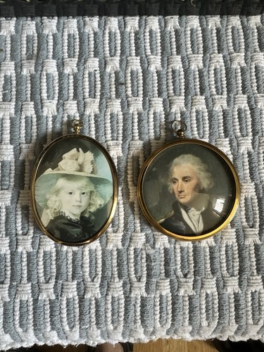 Vintage miniature portrait set - vintage,