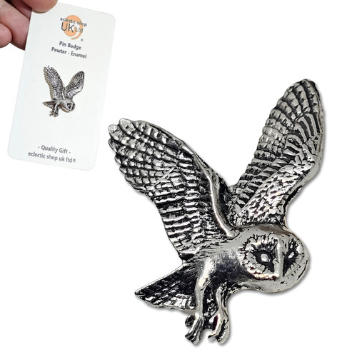 Barn owl pin badge - pin,