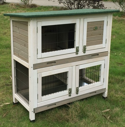 Grey rabbit hutch guinea - hutch, pig