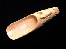 Boxwood Hand Crafted Tea/Coffee Scoop Spoon w/ Bat Wings Open Handle #01082209