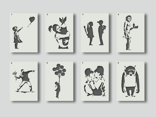 Banksy stencils for wall - for, art