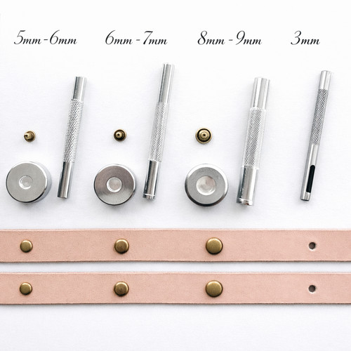 Double cap rivet setting - rivet,