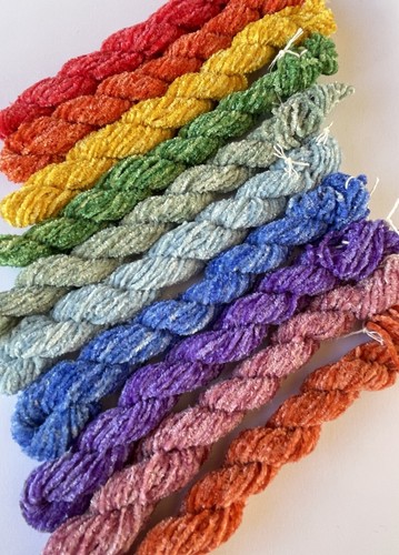 Pure silk chenille yarn - pure, hand