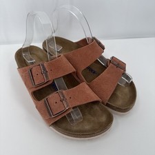 Birkenstock Unisex Arizona Soft Footbed Sandals Russet Orange Suede 39 L8 M6