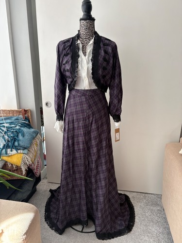 Black and purple check and