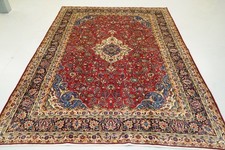 Large Vintage Handmade Oriental Rug Red Medallion Wool Carpet 292 X 214 Cm