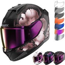 Shark D-Skwal 3 Mayfer Motorcycle Helmet & Visor Motorbike Full Face Lid Ladies