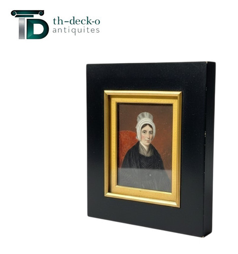 Miniature painted portrait - painted, old