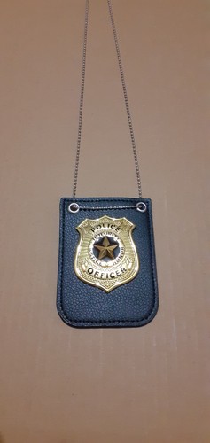 Adult gold star police badge - gold,
