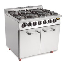 Buffalo 6 Burner Gas Oven Range with Castors - CT253