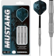 Silver Mustang V2 Darts Set 21g 23g 25g grams 90% Tungsten Scallop Designa