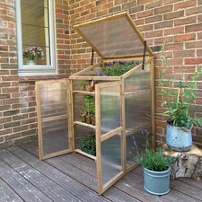 Wooden Framed Polycarbonate Growhouse with Waterproof Cover and 20m Repair Tape