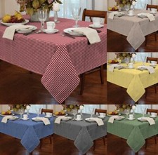 Gingham Check Kitchen / Dining Tablecloths Covers Hardwearing 6 Colours & 6 Size