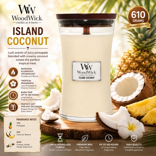 Woodwick island coconut - island, large
