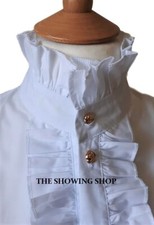 LEAD REIN SHOWING -  WHITE RUFFLED FALSE HIGH FRILLED COLLAR BIB