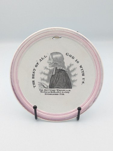 Sunderland pink lustre plaque - lustre,