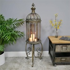 Gold Lantern on Stand Vintage