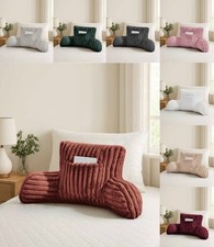 Large Fleece Cuddle Chair Pillow Bed Rest Cushion with Arms for Reading & Bac...