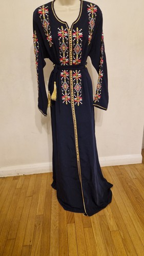 Beautiful navy moroccan kaftan - navy,
