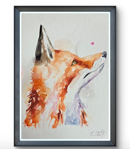 Small fox watercolour - small,