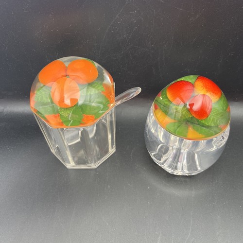 Vintage lucite jam pot - jam,