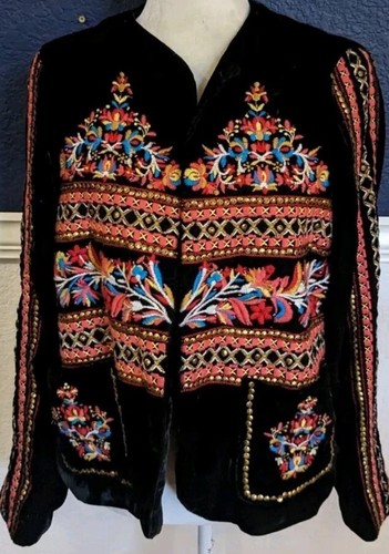 Zara black velvet blazer boho - velvet,