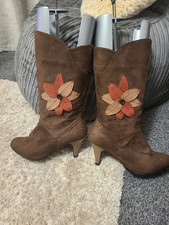 New Brown Faux Suede Flower