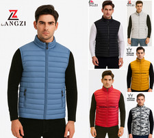 Mens Quilted Padded Gilet Jacket Outdoor Sleeveless Coat Bodywarmer top summer