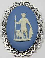 Hallmark London 1953 Queen Elizabeth Coronation year Wedgwood brooch Ares silver