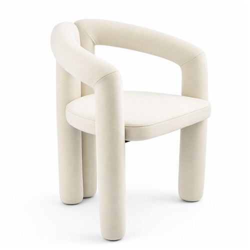Accent chair with curved - with, arms
