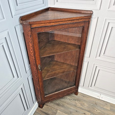 Antique Oak Corner Cabinet -