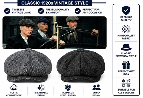Adjustable peaky blinders hat - peaky,