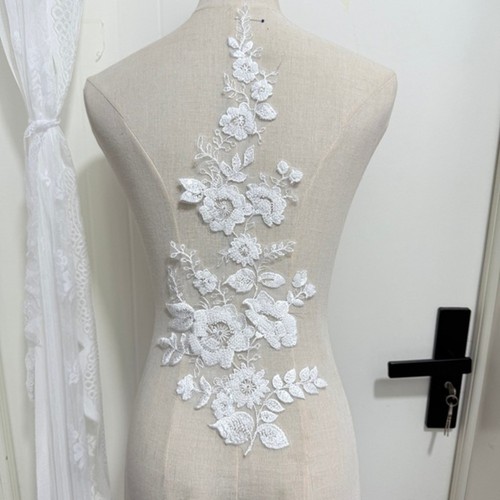 Beaded wedding dress - dress, applique