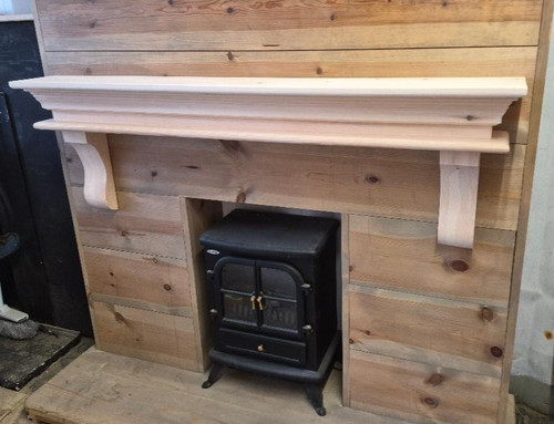 Real pine chunky mantle shelf - mantle,