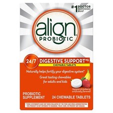 Align Probiotic Supplement 24/7 Digestive Support | 24 Chewable Tablets