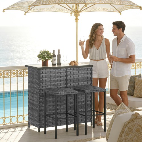 3pcs rattan bar height - rattan,