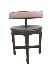 Joseph Fitter Signed Britannia Works Antique Stool 19th Wooden Piano Stool