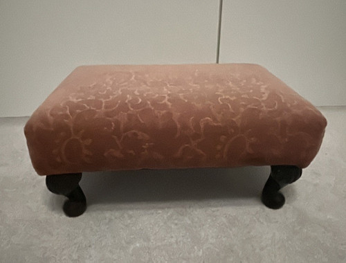 Vintage upholstered footstool - upholstered,