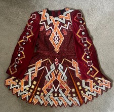 irish dancing solo dress age 12 bronze/red