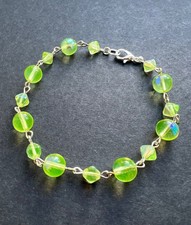 Uranium Vaseline Glass Beaded Bracelet
