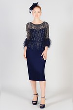 Gino Cerruti Navy Midi Dress