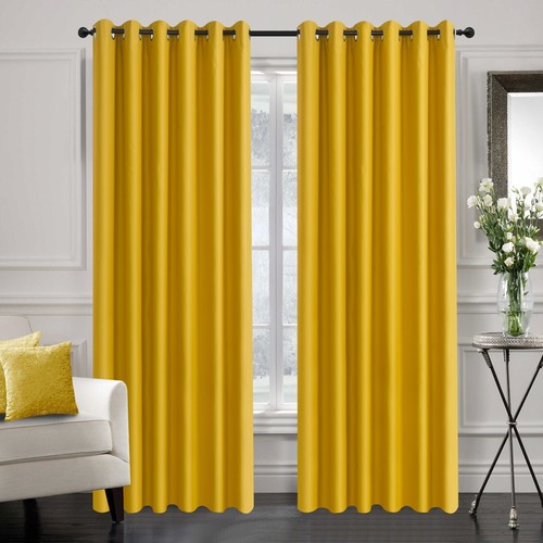 Blackout eyelet curtains black - blackout,