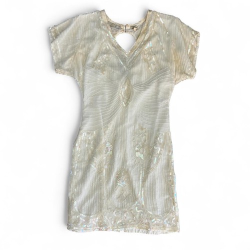 Vintage 80s does 1920s - cream, &